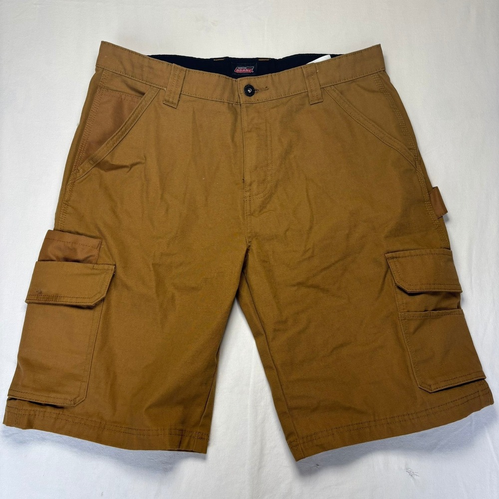 Dickies‎ Cargo Shorts Mens 32x11 Inseam Brown Utility Carpenter Workwear P412361